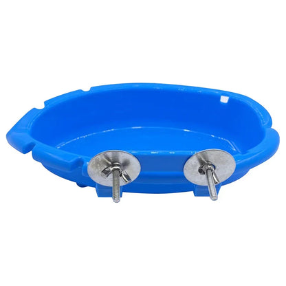Multifunctional Parrot Food Tray: Creative Blue Bathtub for Animal Cage - Standing Wash Shower Box Bird Toy & Pet Cleaning Product