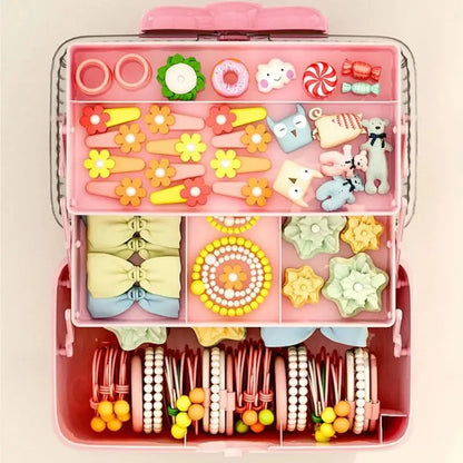 Multi-Layer Hairpin & Jewelry Storage Box — Cute Organizer for Girls’ Hair Accessories and Toys