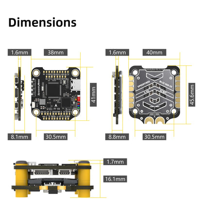 SpeedyBee F7 V3 50A Stack — F722 Flight Controller + BL32 50A 4-in-1 ESC with Blackbox for FPV Drone