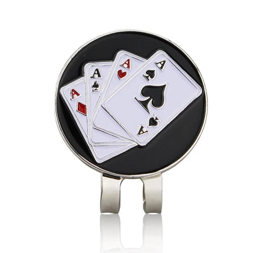 Golf Ball Marker with Hat Clip – Magnetic Alloy Marker, Tiger Putter Flog Glass & Lucky Clover Gift for Golfers
