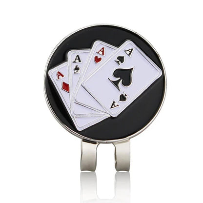 Golf Ball Marker with Hat Clip – Magnetic Alloy Marker, Tiger Putter Flog Glass & Lucky Clover Gift for Golfers