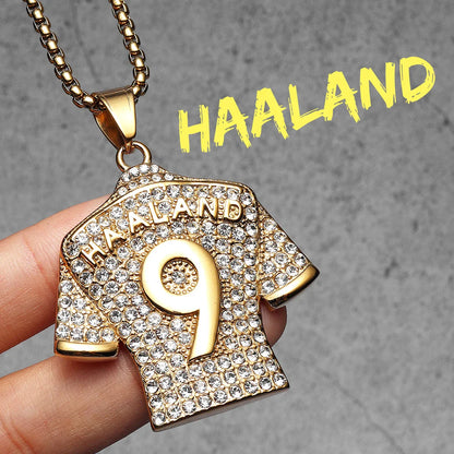 Football Legends Necklace – Messi, Cristiano Ronaldo, Neymar, Mbappé & Haaland Stainless Steel Pendant Chain Fashion Jewelry Gift for Men
