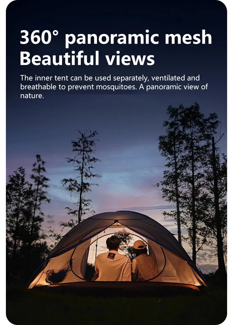 Naturehike 2-3 Person Camping Tent – Waterproof, UPF50+ Ultralight Outdoor Shelter for Hiking, Trekking & Sun Protection