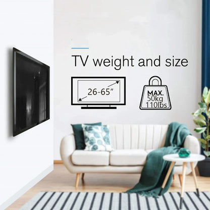 26–65in Universal TV Wall Mount – Adjustable Low Profile Bracket for LCD & LED Monitors