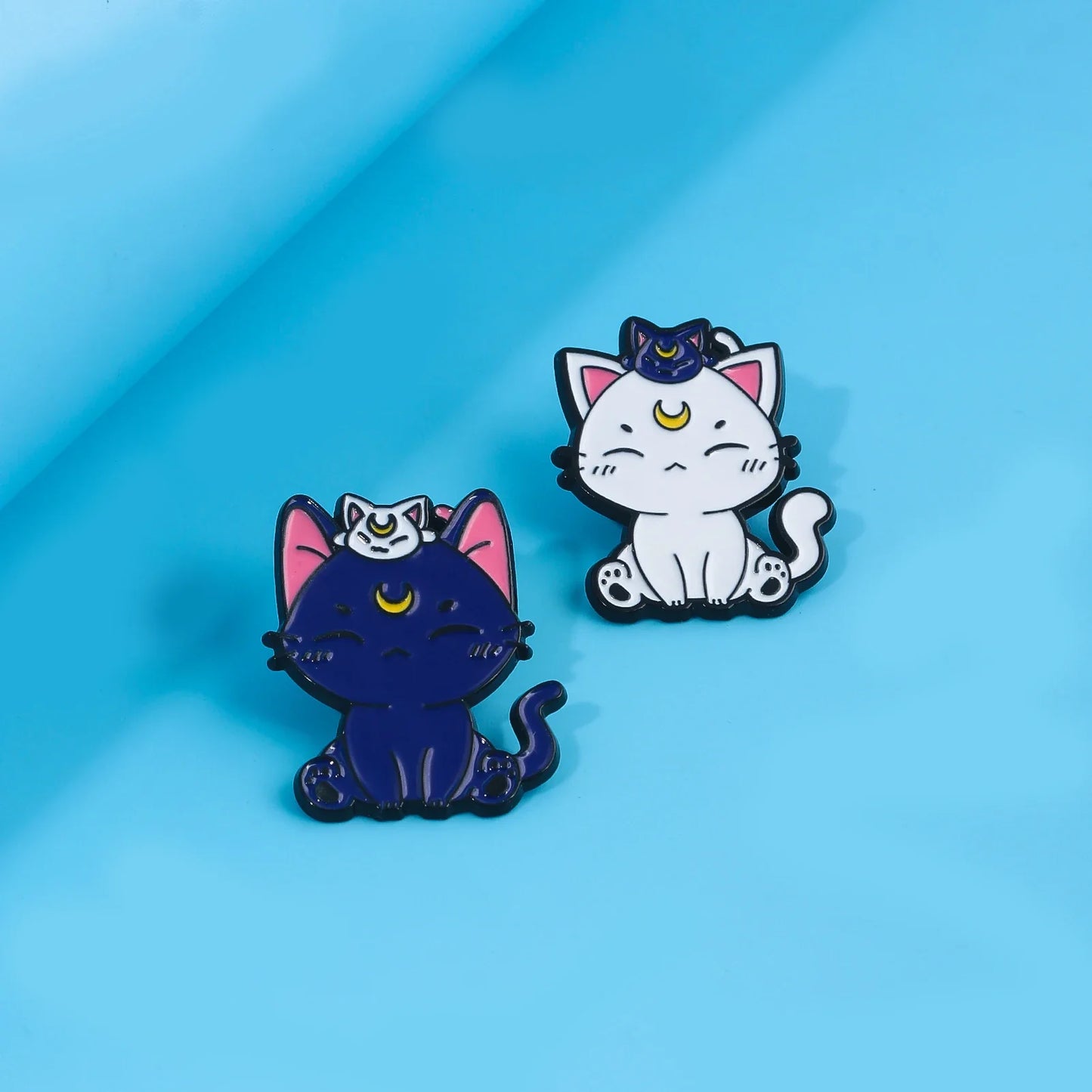 6PCS Anime Star & Moon Metal Keychains — Sailor Moon Tsukino Usagi & Luna Cat Cosplay Props, Pendant Jewelry Ornament