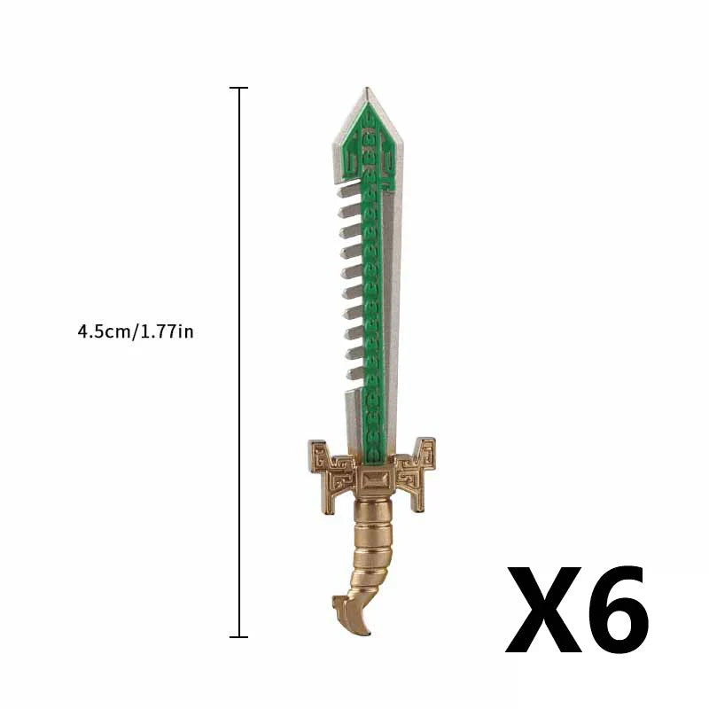 Medieval Figure Weapons Building Blocks Kit – King Sword, Lion Shield, Trident & Double-Edged Axe Battle Toy