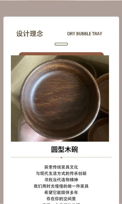 Walnut Wooden Boat Bowl – Vintage Solid Wood Salad & Fruit Bowl for Home Kitchen Storage