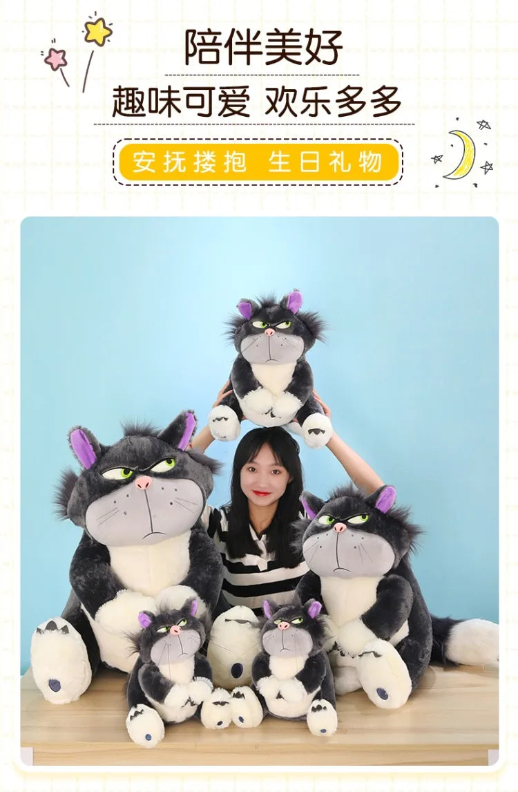 Disney Lucifer Plush Toy – 30/45/60cm Cute Stuffed Figaro Cat from Cinderella, Perfect Holiday Gift for Girls & Kids