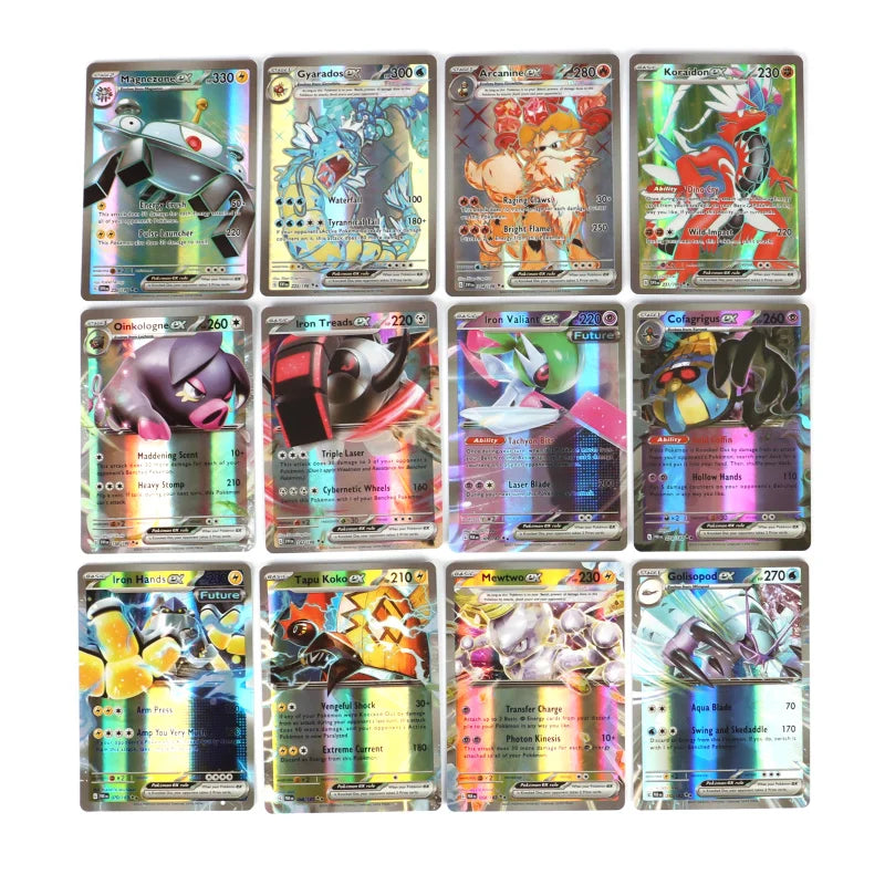 60-100Pcs English Pokemon Cards – Holographic EX, Vstar, Vmax, GX, Charizard, Mewtwo & Evolution Combos