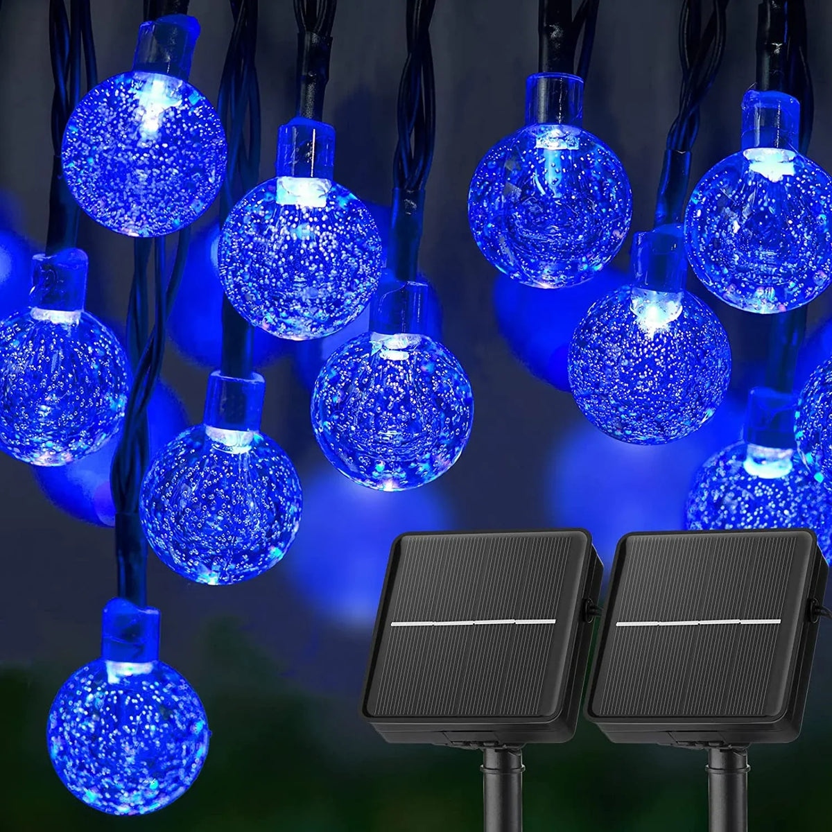 60 LED Solar String Lights - Waterproof Crystal Globe Garden Lights with 8 Modes for Patio, Party & Tree Decor