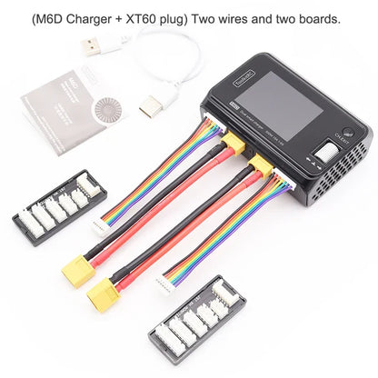 ToolkitRC M6D 500W 15A Dual Channel MINI Smart Charger Discharger for 1-6S LiPo Batteries with SC100 XT60 & Charging Board