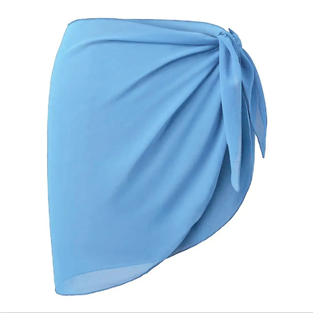 Summer Chiffon Sarong Skirt – Women’s Sheer Short Swimsuit Cover Up Beach Bikini Wrap Scarf