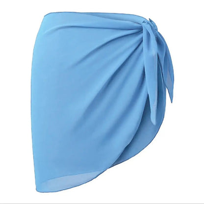 Summer Chiffon Sarong Skirt – Women’s Sheer Short Swimsuit Cover Up Beach Bikini Wrap Scarf