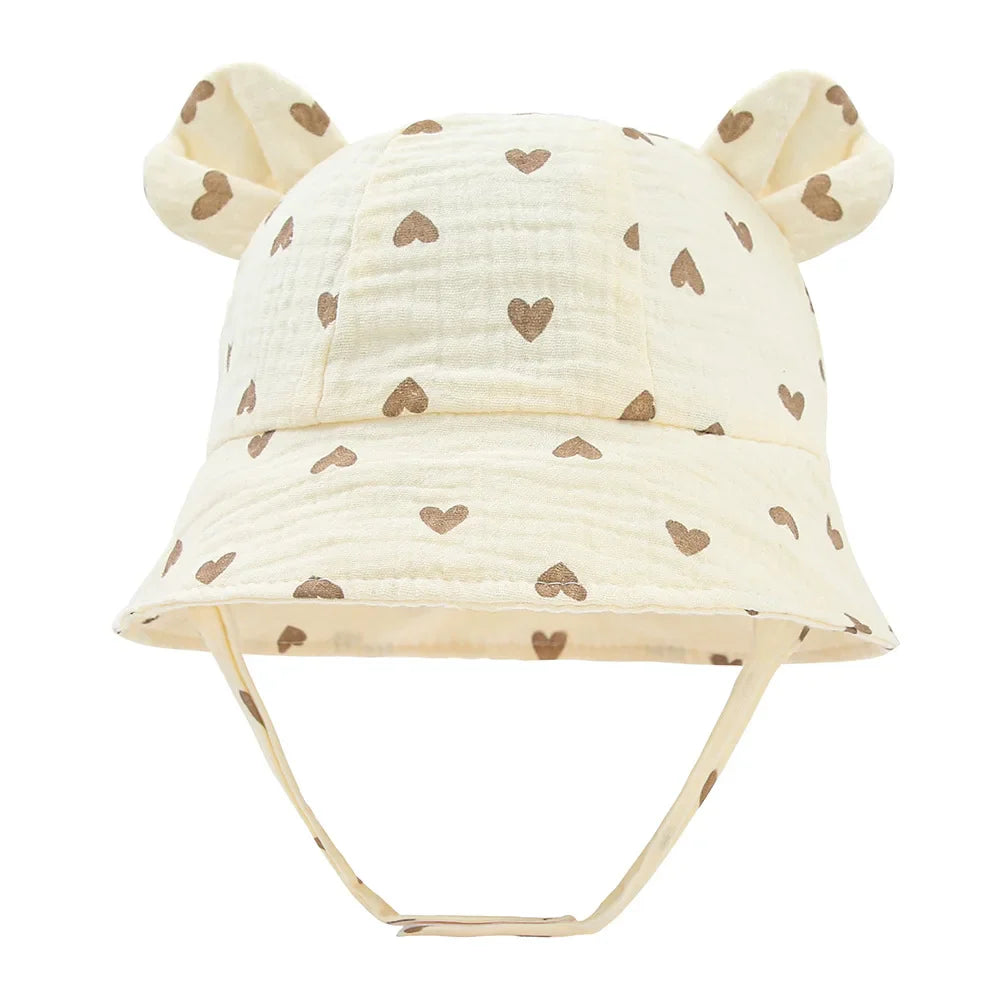 Muslin Cotton Baby Sun Hat – Soft Summer Panama Bucket Cap for Infants (3–12M) | Breathable Kids Sun Protection Hat for Boys & Girls