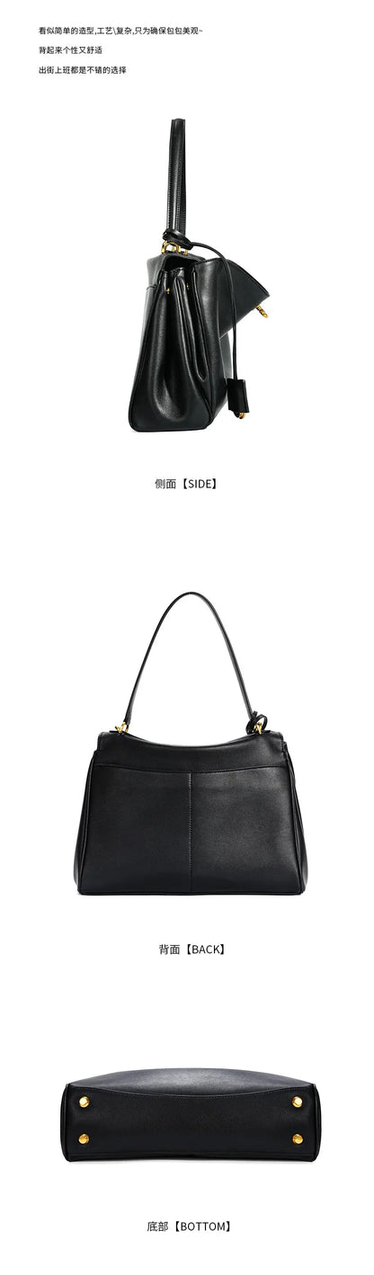 New Rodeobag Leather Kelly Bag — Women’s Large Capacity Fashion Handbag with Advanced Lock, High-End Underarm Bag