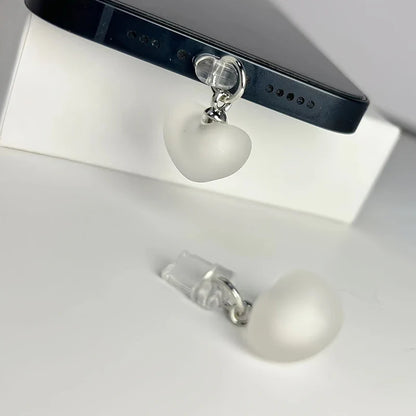 Heart-Shaped Phone Dust Plug Pendant - Universal iPhone/Type-C Accessory for Protection & Style