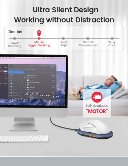 Vaydeer Undetectable Mouse Jiggler with Power Adapter and ON/Off Switch - Mouse Mover Simulator for Driver-Free Mouse Movement Simulation