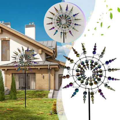 Unique Solar-Powered Kinetic Metal Windmill Spinner - Magical Wind Collectors for Patio, Garden, Lawn Outdoor Decoration