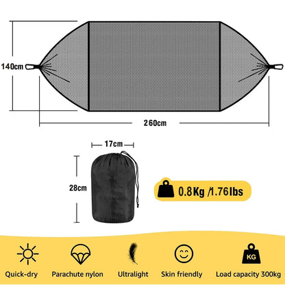 Lightweight Camping Hammock with Mosquito Net - Breathable 210T Nylon Outdoor Hammock