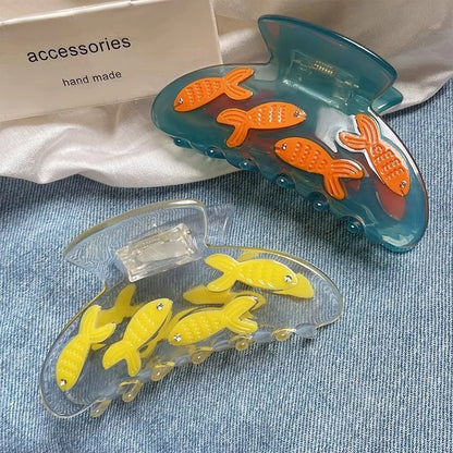 Ocean Beach Series Hair Claw | Hippocampus, Jellyfish & Dolphin Acetate Hair Clip for Women & Girls