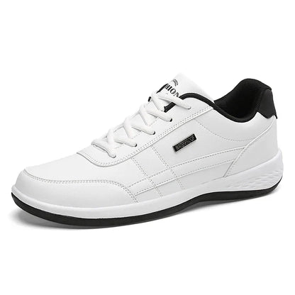 MAEDEF Men's Leather Sneakers – Waterproof, Comfortable Lace-Up Casual Footwear, Vulcanized Shoes