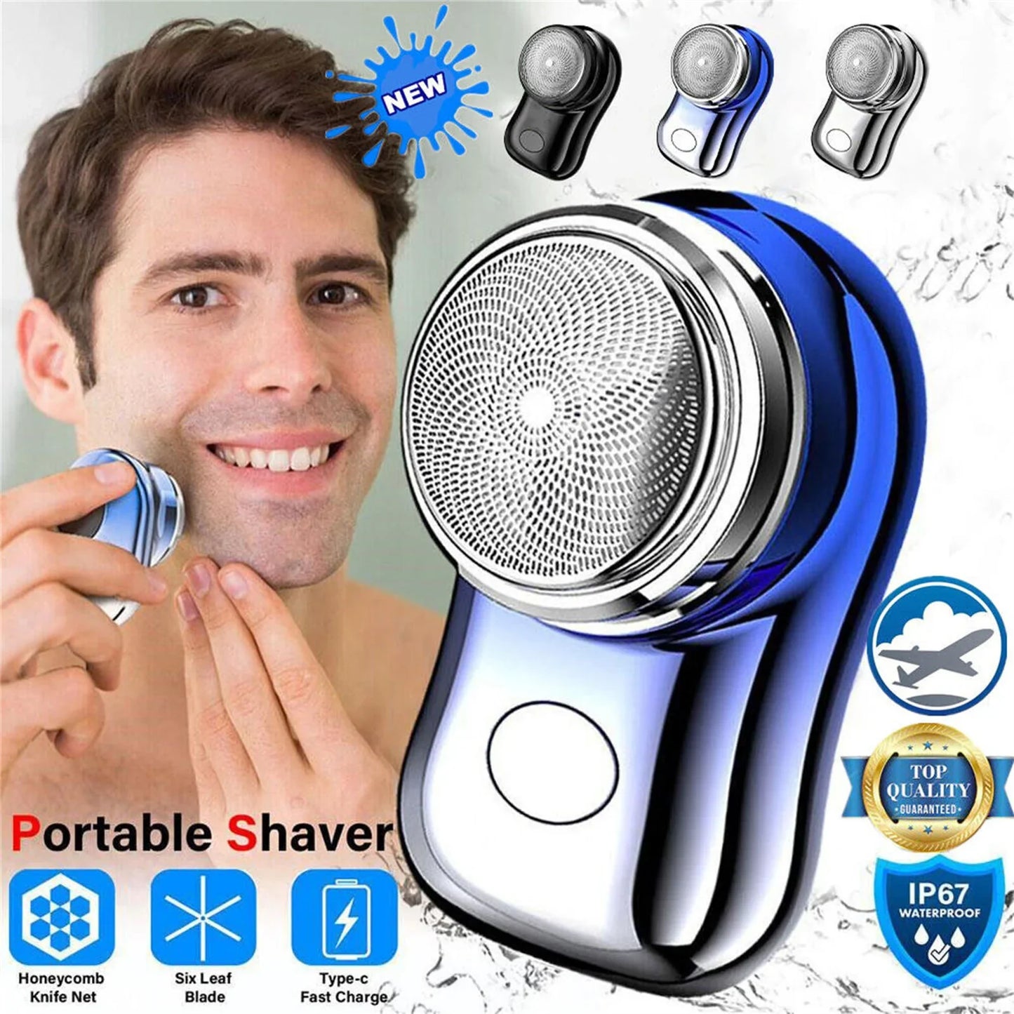 Cordless Rechargeable Nose & Beard Trimmer – Rotary Hair Clipper Grooming Shaver for Men