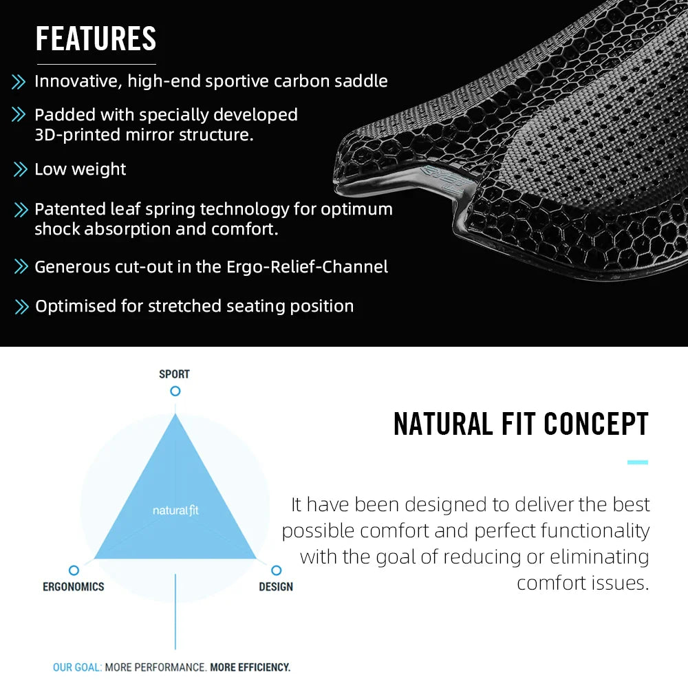 RYET Carbon 3D Printed Bike Saddle – Ultralight 175g Seat for Men & Women Road, MTB, Gravel, Triathlon Cycling