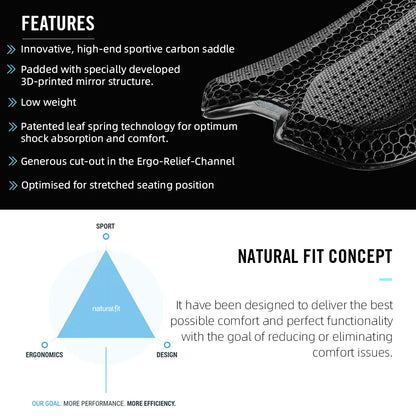 RYET Carbon 3D Printed Bike Saddle – Ultralight 175g Seat for Men & Women Road, MTB, Gravel, Triathlon Cycling