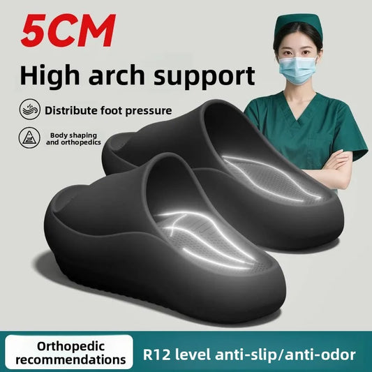 Women's & Men's Arch Support Slippers - Negative Heel Indoor Home Flat Foot Sandals
