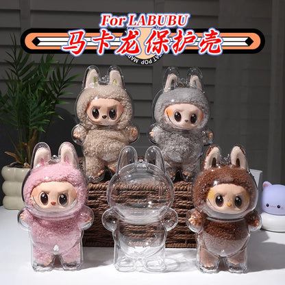 Transparent Protective Display Cover for Labubu Elf Plush Dolls – Cute Storage Box for Party Toys