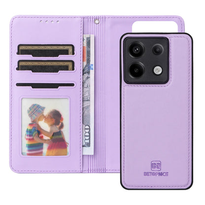 2-in-1 Magnetic Card Slot Leather Wallet Case for Xiaomi Redmi Note 13 Pro Plus, 12, 13C, 13T, C65 & POCO X6 5G – Stand Bag with Strap Cover
