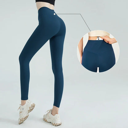 Women's High Waist Seamless Leggings - Naked Feel Push Up Yoga Pants For Fitness, Running & Gym Training