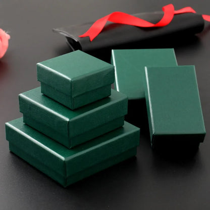 24pcs Jewelry Gift Boxes - 9x9x3cm Velvet Sponge Travel Organizer Cases for Rings Earrings Necklace Storage