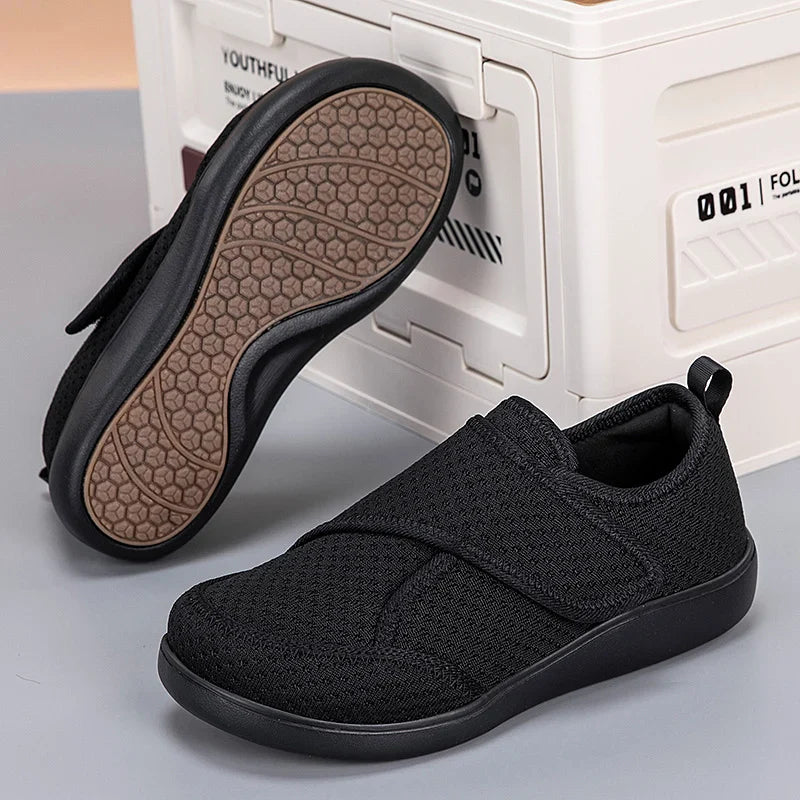Adjustable Open Orthopedic Shoes for Elderly, Diabetic Wide Fit Comfort Shoes for Swollen Feet, Bunions & Hallux Valgus Support (Men & Women)