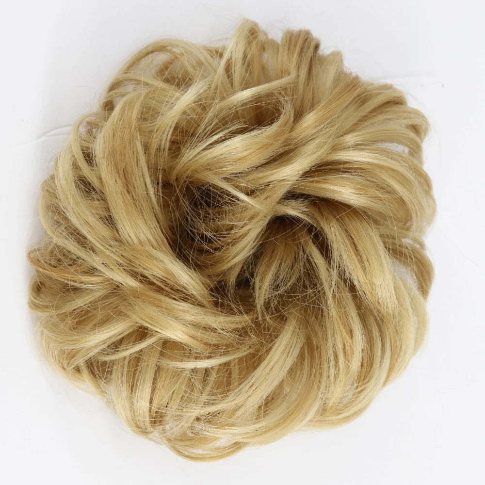 Azqueen Synthetic Messy Bun Chignon – Gray Brown Hair Bun Pad with Elastic Rope & Rubber Band Hair Extensions