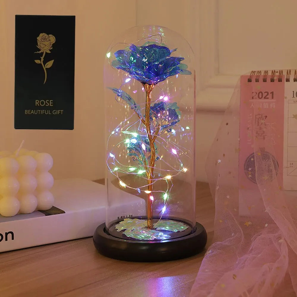 LED Enchanted Galaxy Rose with Fairy Lights — Eternal Beauty Rose in Dome for Valentine’s, Wedding & Mother’s Day