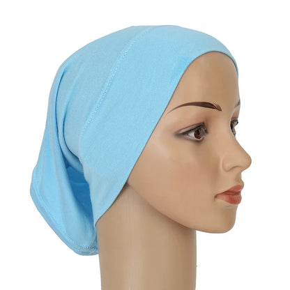 Cotton Modal Inner Hijab Undercap – Soft Stretch Muslim Turban, Islamic Underscarf Bonnet & Tube Cap for Women