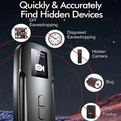 Hidden Camera & Spy Detector – RF/Bug Signal, IR Mode & Magnetic Field Scanning Device