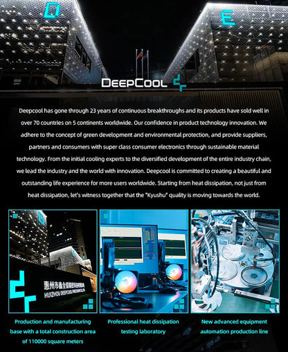 DeepCool AK500S Digital CPU Cooler – 240W TDP, 5 Heat Pipes, LED Display, Compatible with LGA1700/1200/115X, AM4/AM5