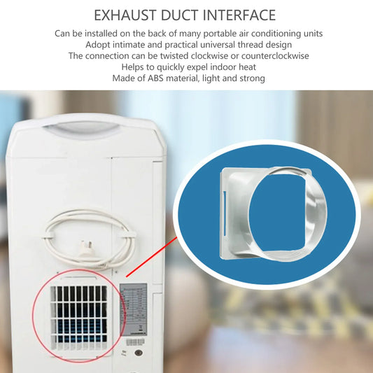Universal Air Conditioner Exhaust Hose Coupler — Round Threaded Duct Connector ABS Portable AC Adapter for Home