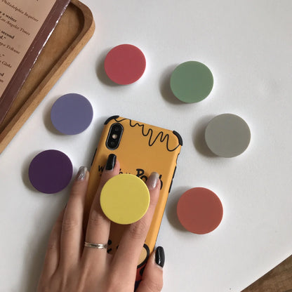 Finger Ring Holder Stand for iPhone 15 Samsung - Support Telephone Mobilephones Grip, Folding Solid Color Pocket Socket Bracket