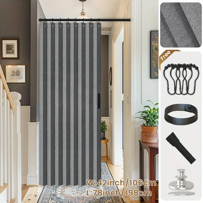 Blackout Folding Door Curtain – 1 Panel Privacy Screen for Living Room, Bedroom, Kitchen, Closet, Room Divider