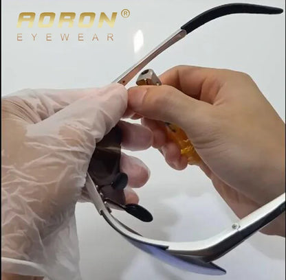 AORON Men’s Driving Sunglasses — Polarized UV400 Anti-Glare Retro Sport Glasses with Aluminum Magnesium Frame