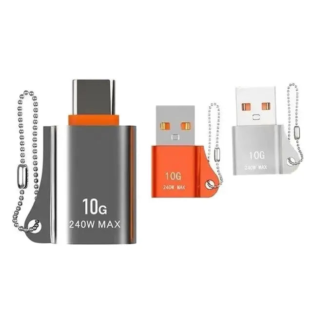 USB to Type-C Adapter — 10A OTG USB 3.0 Male to Female Converter for Fast Charging & Data Transfer, Compatible with MacBook, iPhone, Samsung