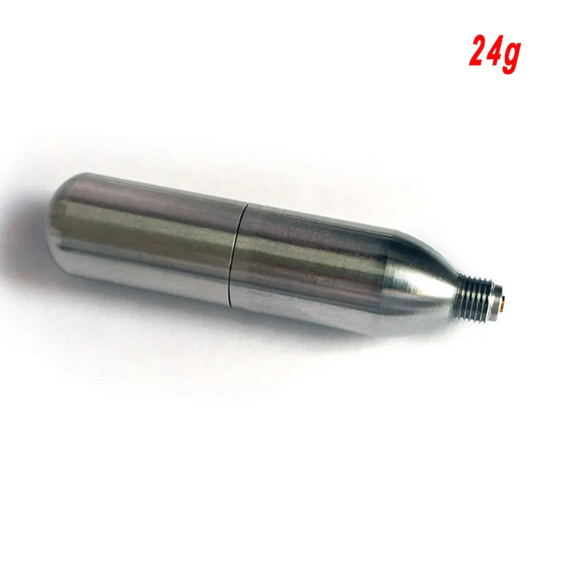 3/8-24UNF CO2 Cartridges – High Pressure Stainless Steel Rechargeable Cylinder for Oxygen Training, Scuba & Rescue Vest