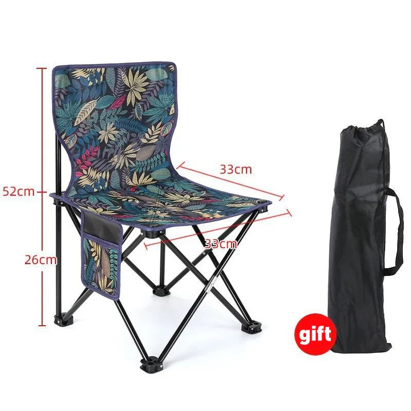 Outdoor Folding Chairs – Metal Camping & Fishing Chairs, Portable Hiking, Picnic, Beach, and Moon Sketching Stools for Tourists