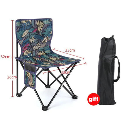 Outdoor Folding Chairs – Metal Camping & Fishing Chairs, Portable Hiking, Picnic, Beach, and Moon Sketching Stools for Tourists