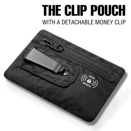 Large RFID Blocking Money Belt – Hidden Travel Pouch with Clip for Cash, Cards, ID & Keys for Men & Women