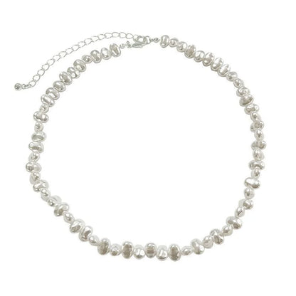 Simple Imitation Pearl Necklace – Adjustable Elegant Irregular Beads, Trendy Jewelry for Women, Girls, Date, Wedding & Party Gift
