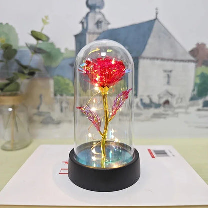 Artificial Eternal Rose Flowers with LED Light – Valentine’s Day Gift for Girlfriend, Wedding & Christmas Decor